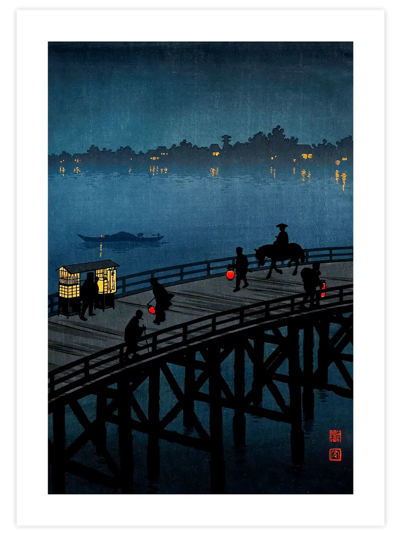Koho Shoda Ohashi Bridge at Atako - Art Print Ünlü Ressamlar Poster