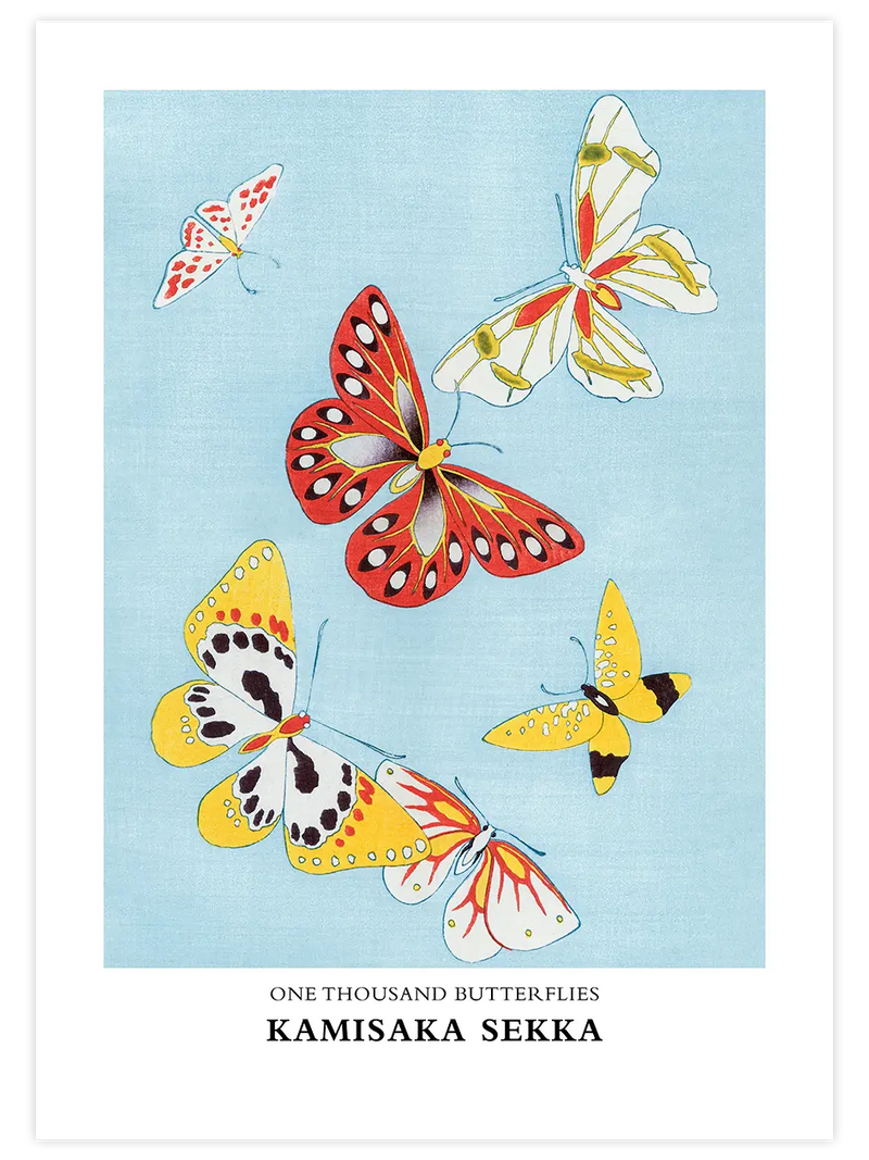 Kamisaka Sekka One Thousand Butterflies N2 - Art Print Ünlü Ressamlar Poster