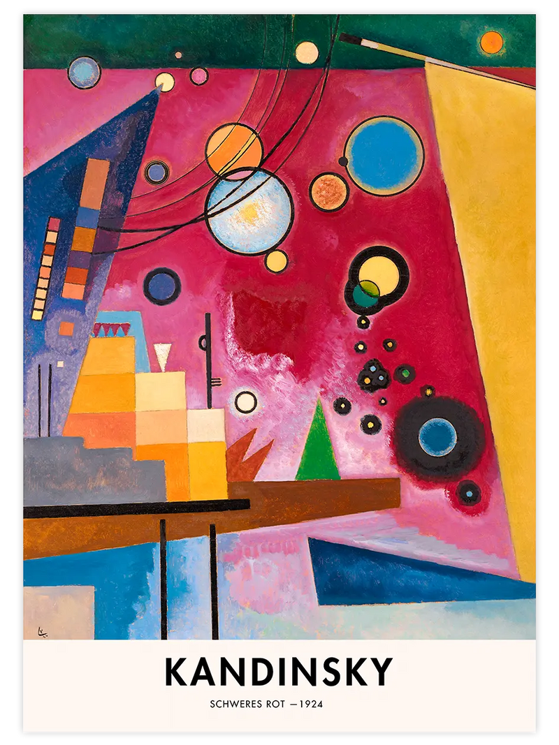 Kandinsky Heavy Red - Art Print Ünlü Ressamlar Poster