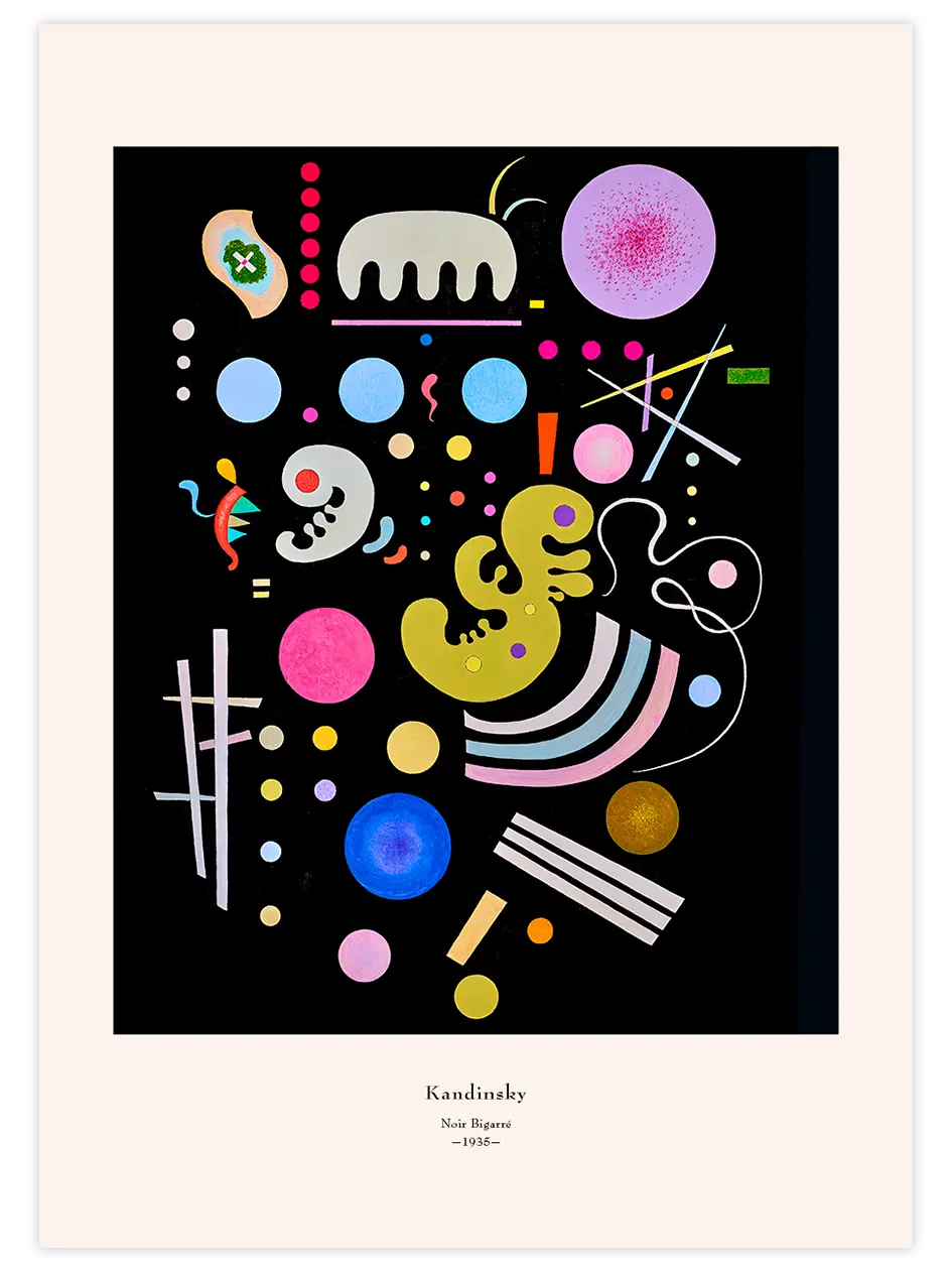 Kandinsky Noir Bigarré - Art Print Ünlü Ressamlar Poster