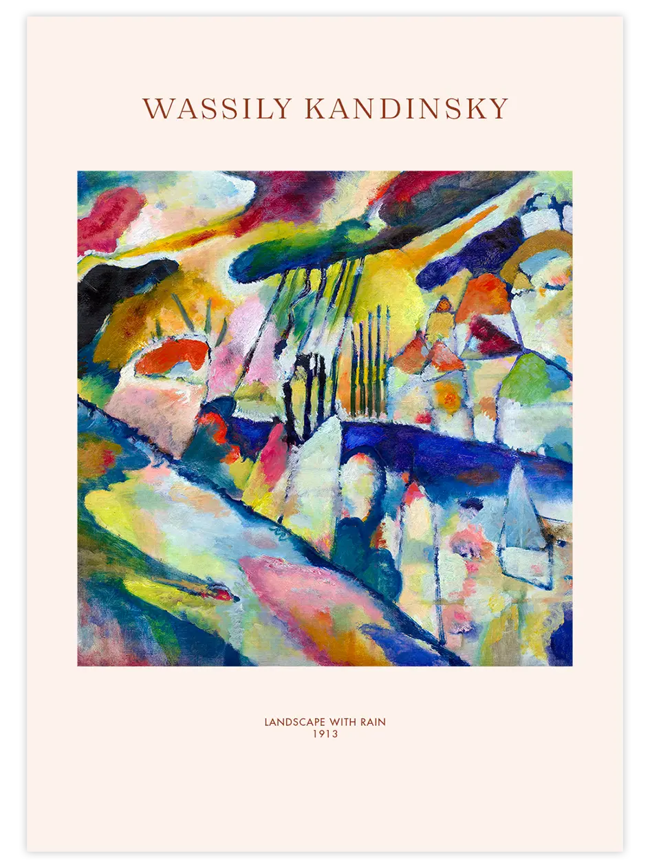 Kandinsky Landscape with Rain - Art Print Ünlü Ressamlar Poster