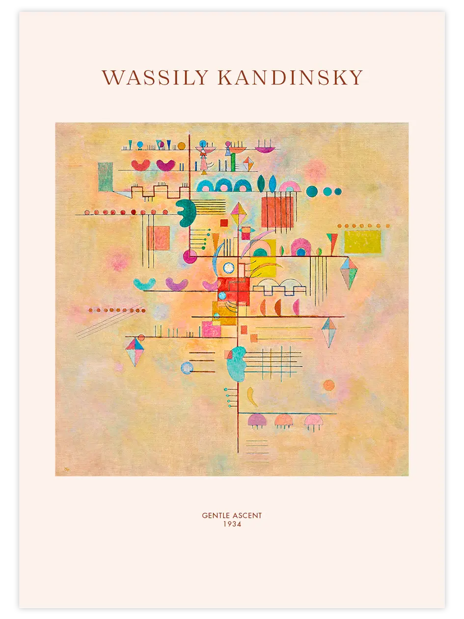 Kandinsky Gentle Ascent - Art Print Ünlü Ressamlar Poster