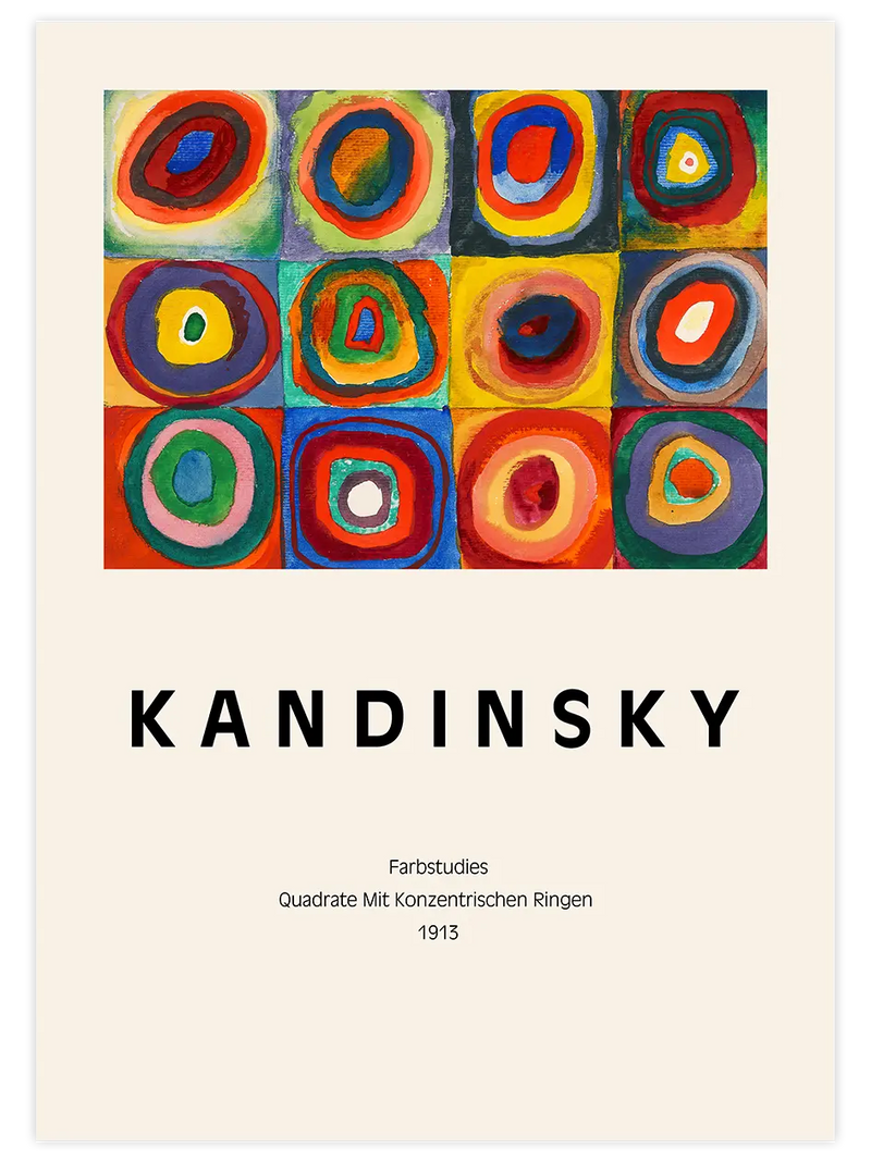 Kandinsky Squares With Concentric Circles - Art Print Ünlü Ressamlar Poster