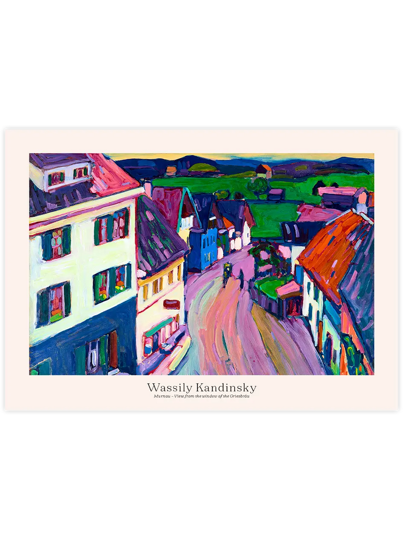 Kandinsky Murnau View from the Window of the Griesbrau - Art Print Ünlü Ressamlar Poster