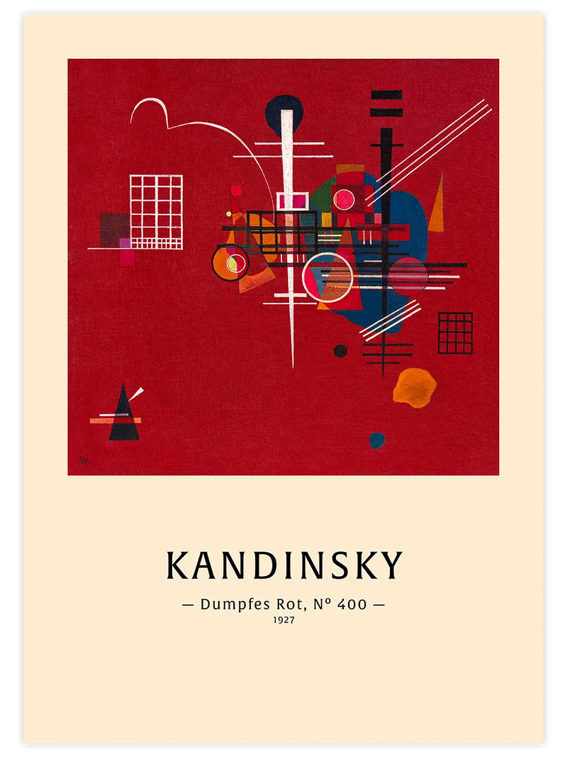 Kandinsky Dull Red - Art Print Ünlü Ressamlar Poster