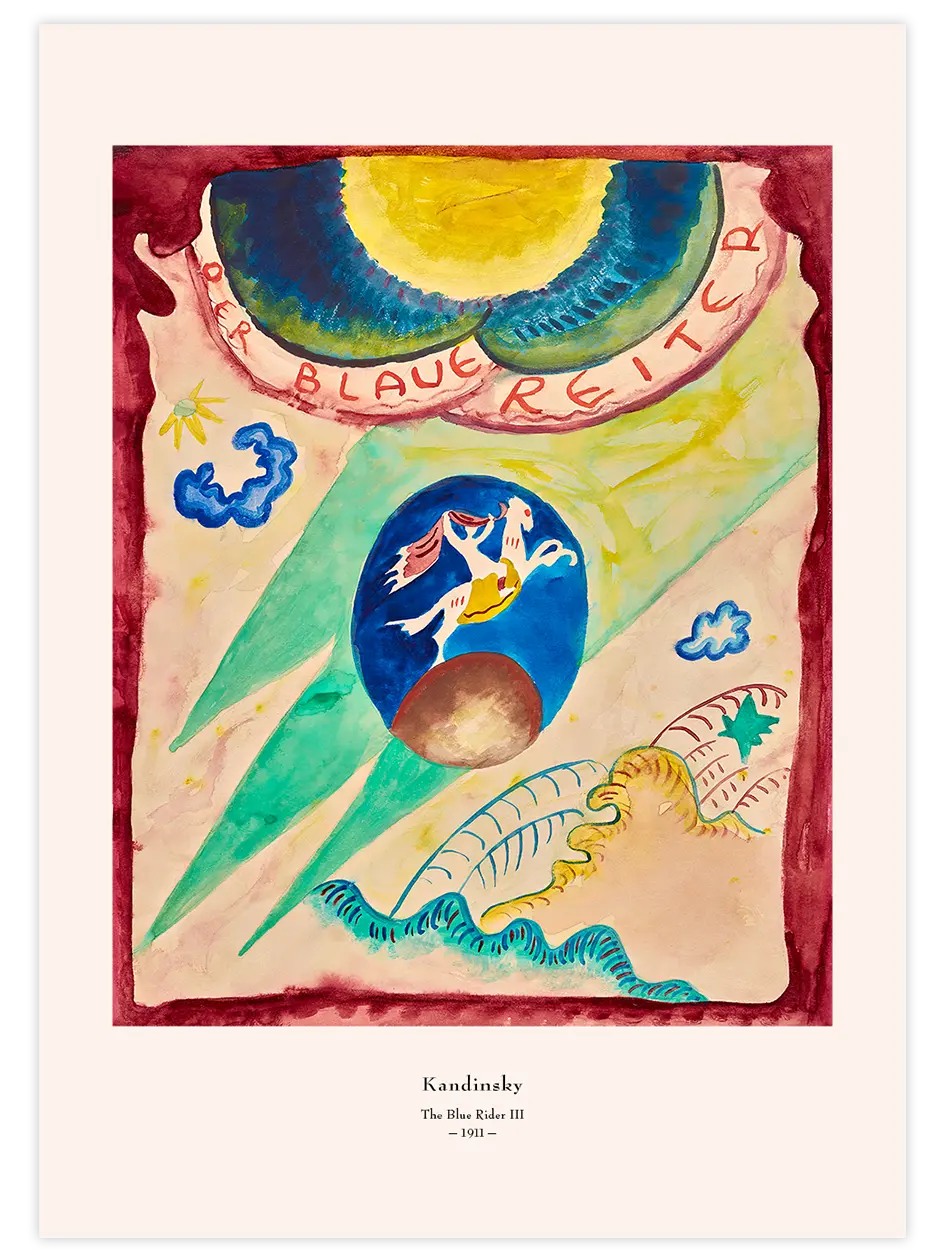 Kandinsky The Blue Rider III - Art Print Ünlü Ressamlar Poster