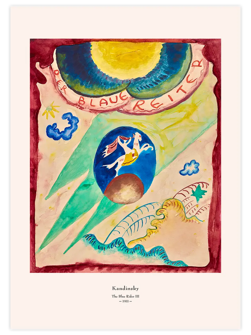 Kandinsky The Blue Rider III - Art Print Ünlü Ressamlar Poster