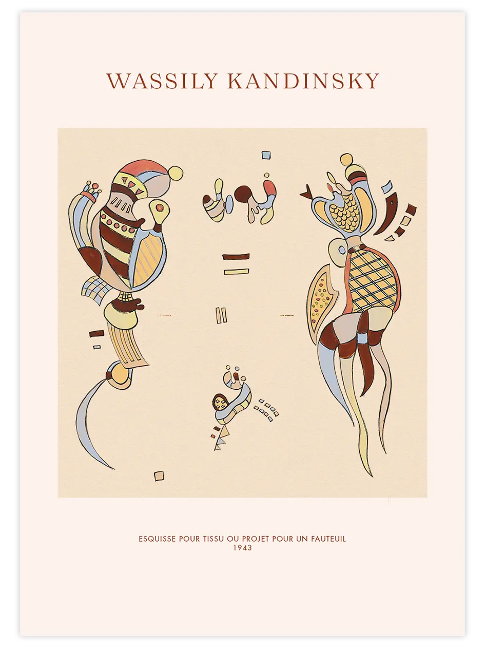 Kandinsky Esquisse pour Tissu ou Projet pour un Fauteuil - Art Print Ünlü Ressamlar Poster