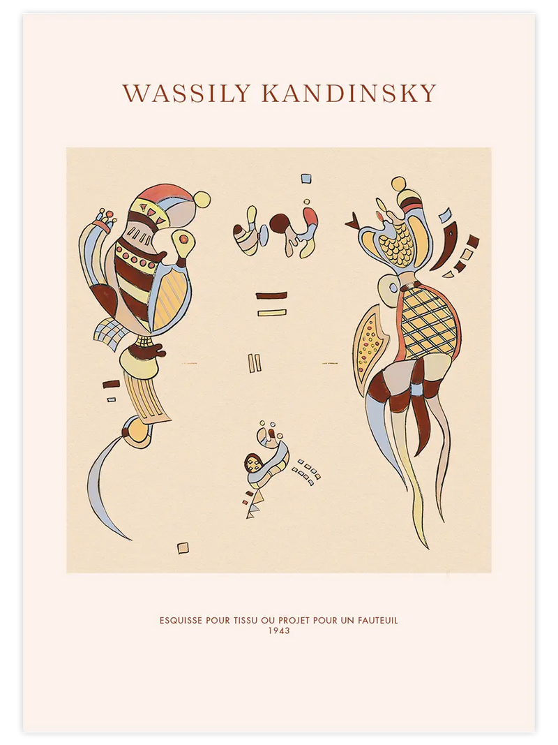 Kandinsky Esquisse pour Tissu ou Projet pour un Fauteuil - Art Print Ünlü Ressamlar Poster