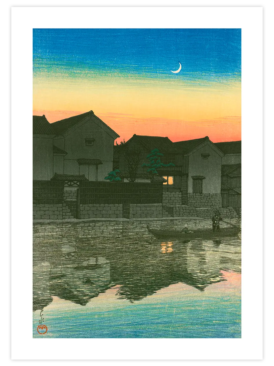 Kawase Crescent Moon at Matsue in Izumo - Art Print Ünlü Ressamlar Poster