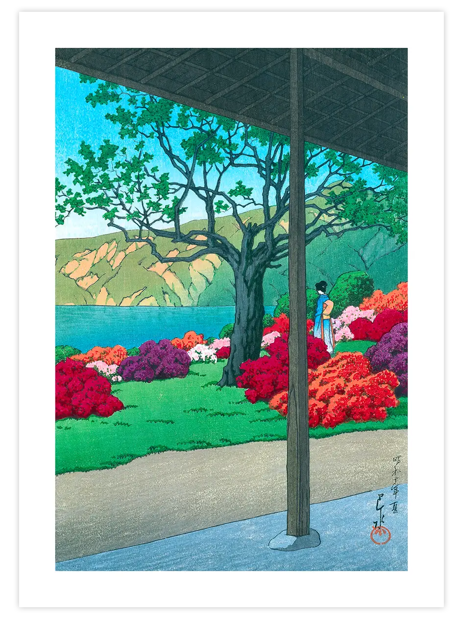 Kawase View of an Azalea Garden - Art Print Ünlü Ressamlar Poster