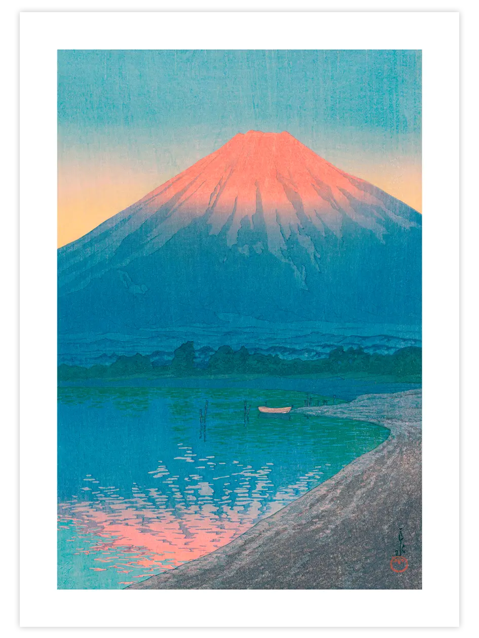 Kawase Daybreak over Lake Yamanaka - Art Print Ünlü Ressamlar Poster