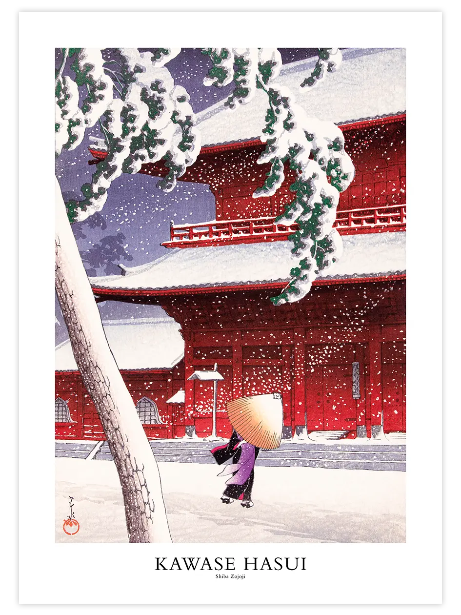 Kawase Hasui The Zojoji Temple - Art Print Ünlü Ressamlar Poster