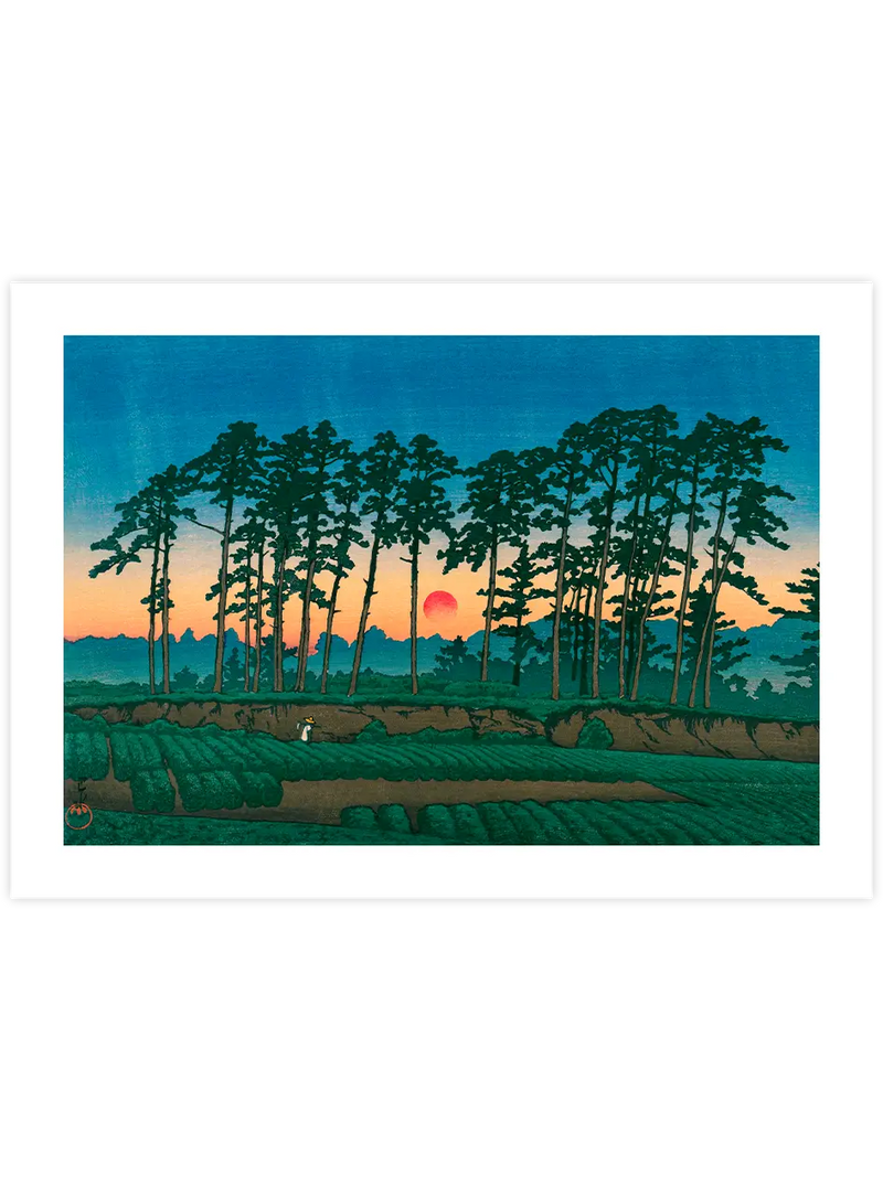 Kawase Sunset at Ichinokura, Ikegami - Art Print Ünlü Ressamlar Poster