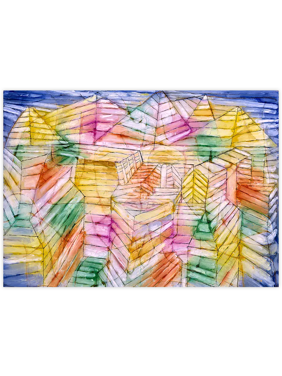 Klee Theater Mountain Construction - Art Print Ünlü Ressamlar Poster