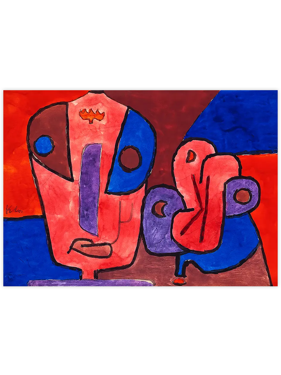 Klee Der Clown und seine Blume - Art Print Ünlü Ressamlar Poster
