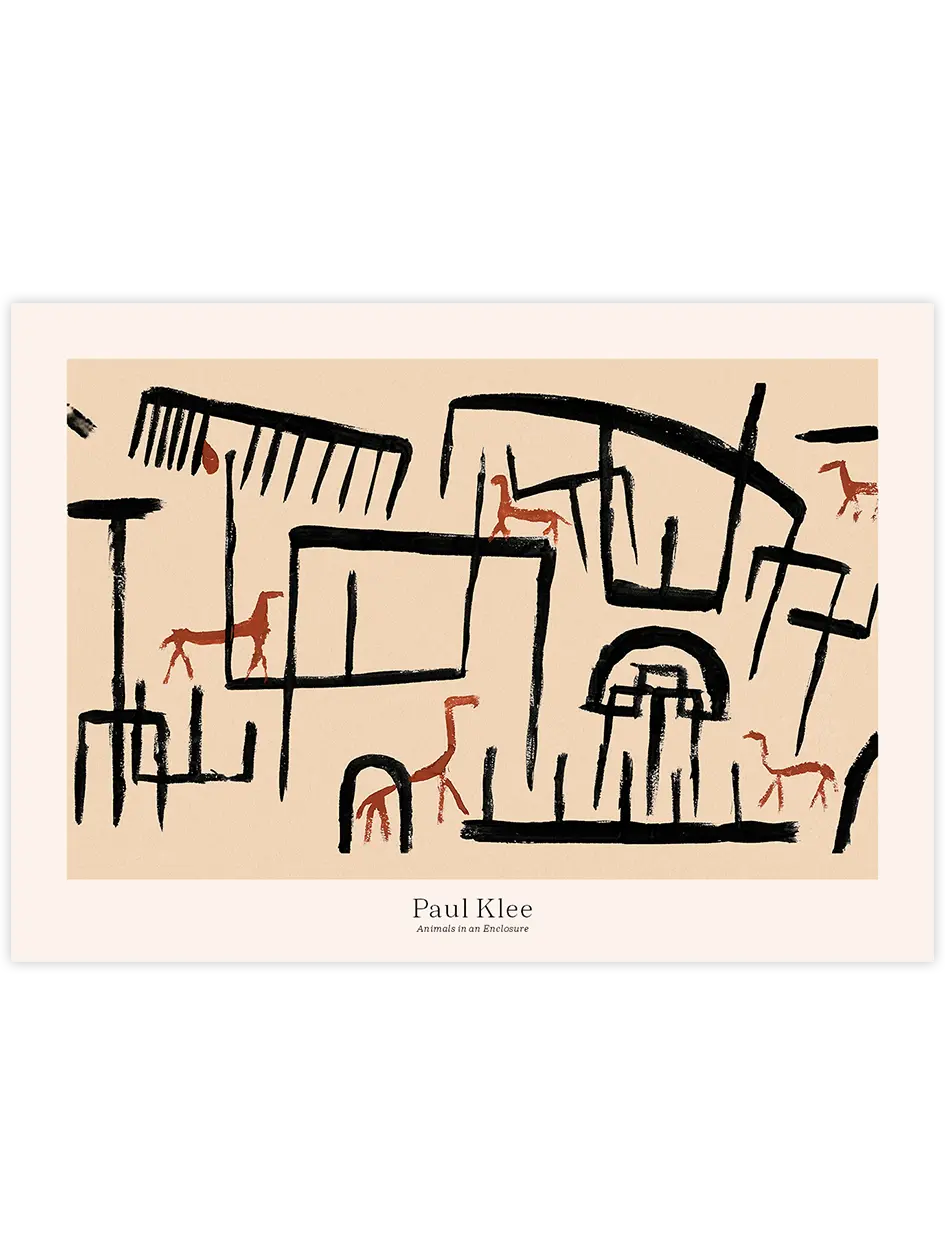 Klee Animals in an Enclosure - Art Print Ünlü Ressamlar Poster