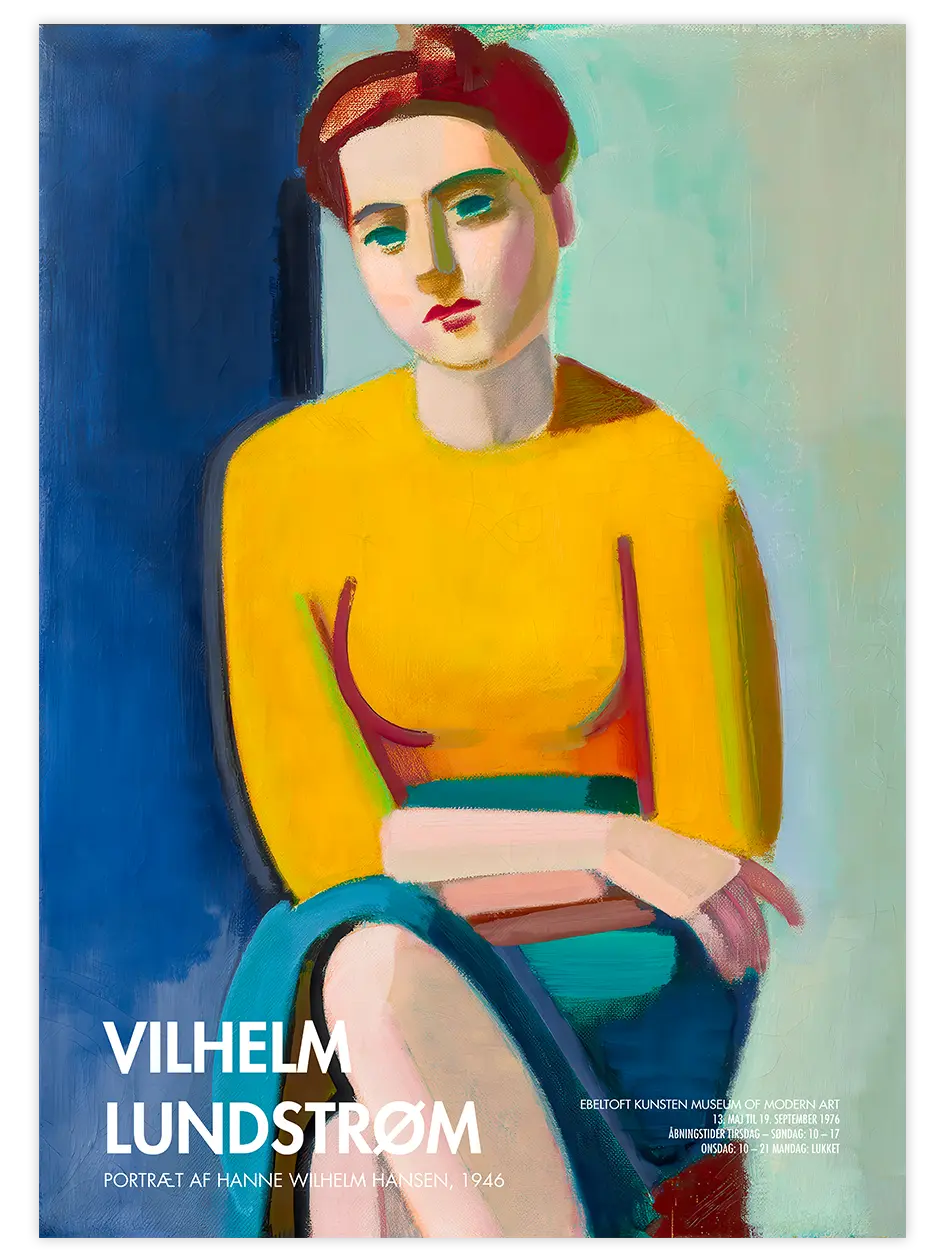 Vilhelm Lundstrom Portrait of Hanne Afiş - Art Print Ünlü Ressamlar Poster