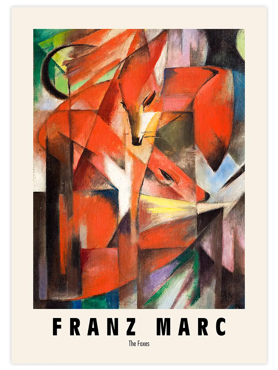 Franz Marc The Foxes - Art Print Ünlü Ressamlar Poster