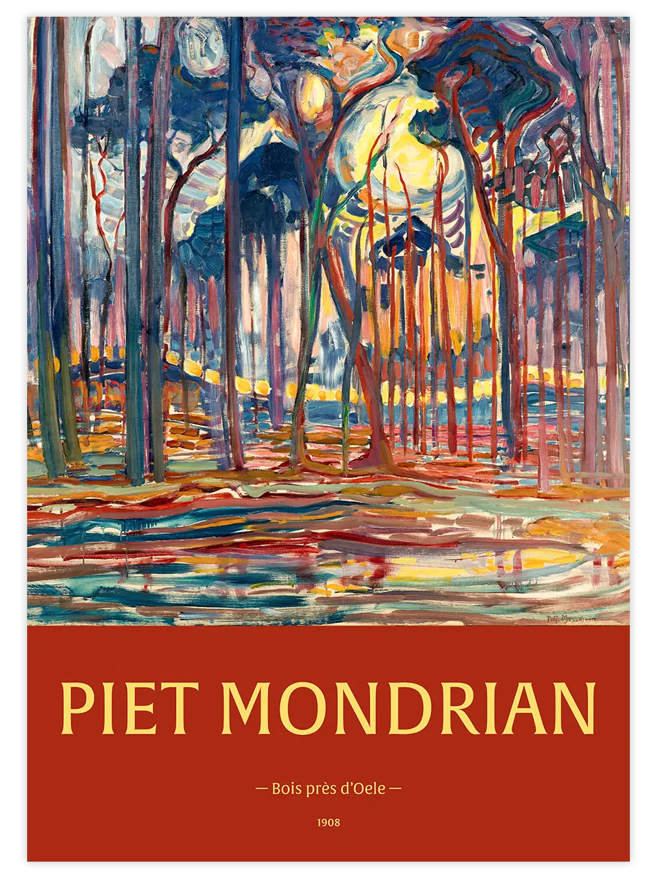 Mondrian Bois Près d'Oele - Art Print Ünlü Ressamlar Poster