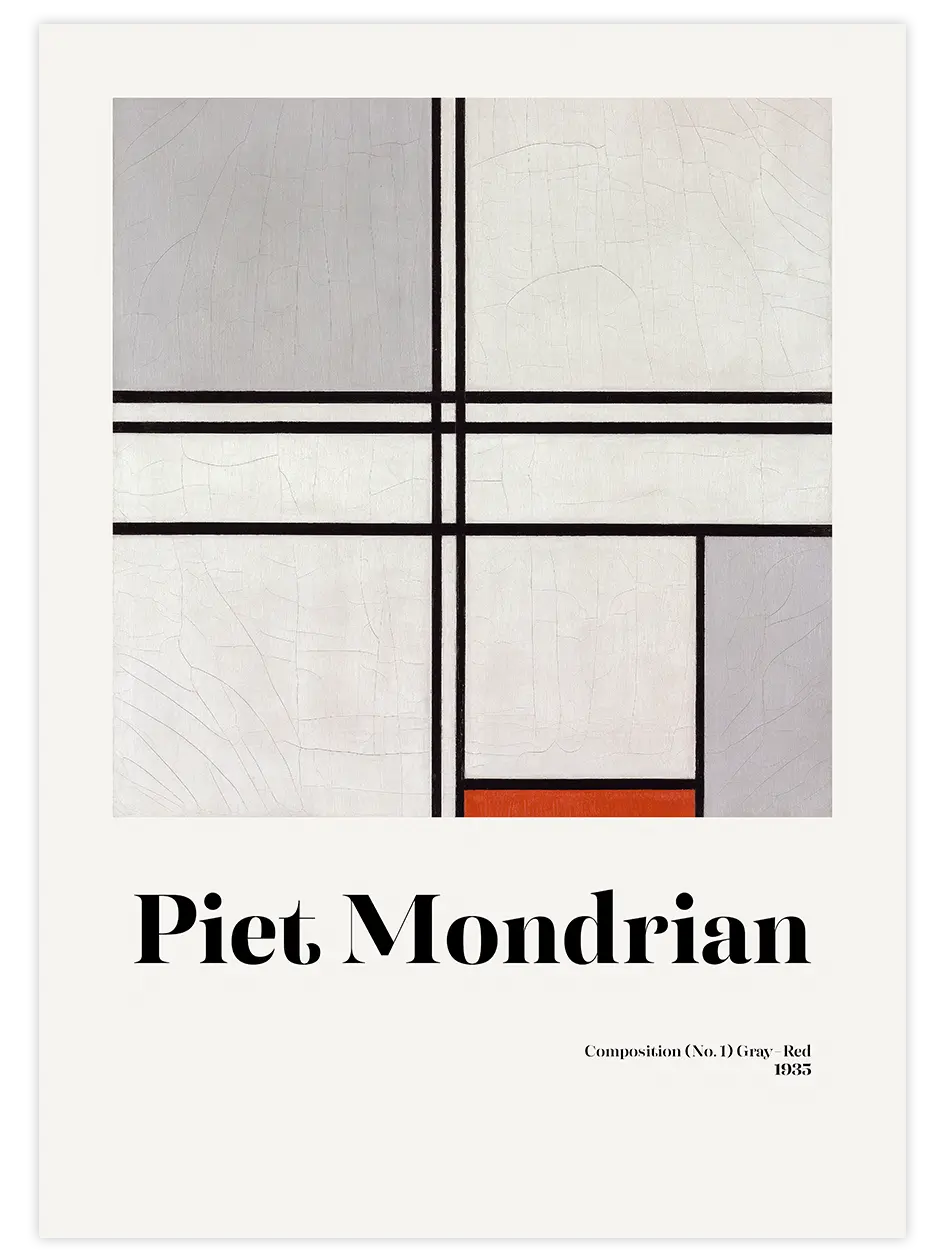 Mondrian Composition No.1 - Art Print Ünlü Ressamlar Poster
