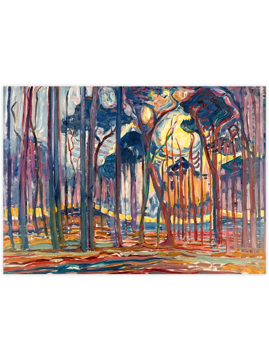 Mondrian Woods Near Oele - Art Print Ünlü Ressamlar Poster