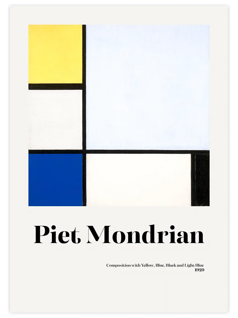 Mondrian Composition With Yellow - Art Print Ünlü Ressamlar Poster