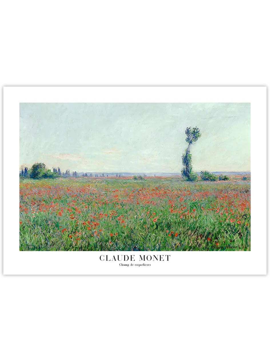 Monet Poppy Field - Art Print Ünlü Ressamlar Poster