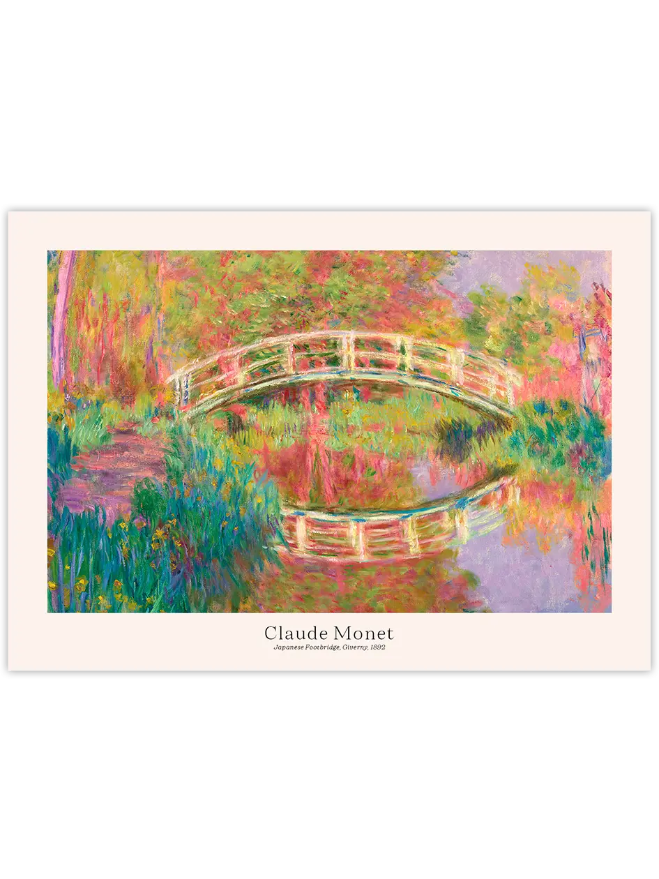 Monet Giverny’de Japon Yaya Köprüsü - Art Print Ünlü Ressamlar Poster