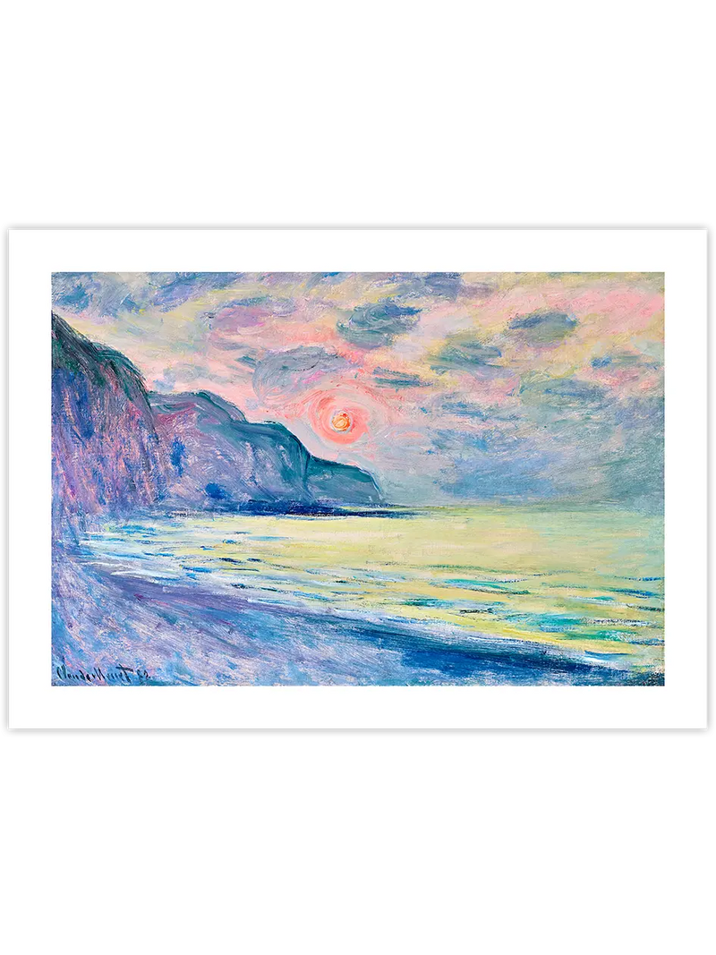 Monet Sunset, Foggy Weather, Pourville - Art Print Ünlü Ressamlar Poster