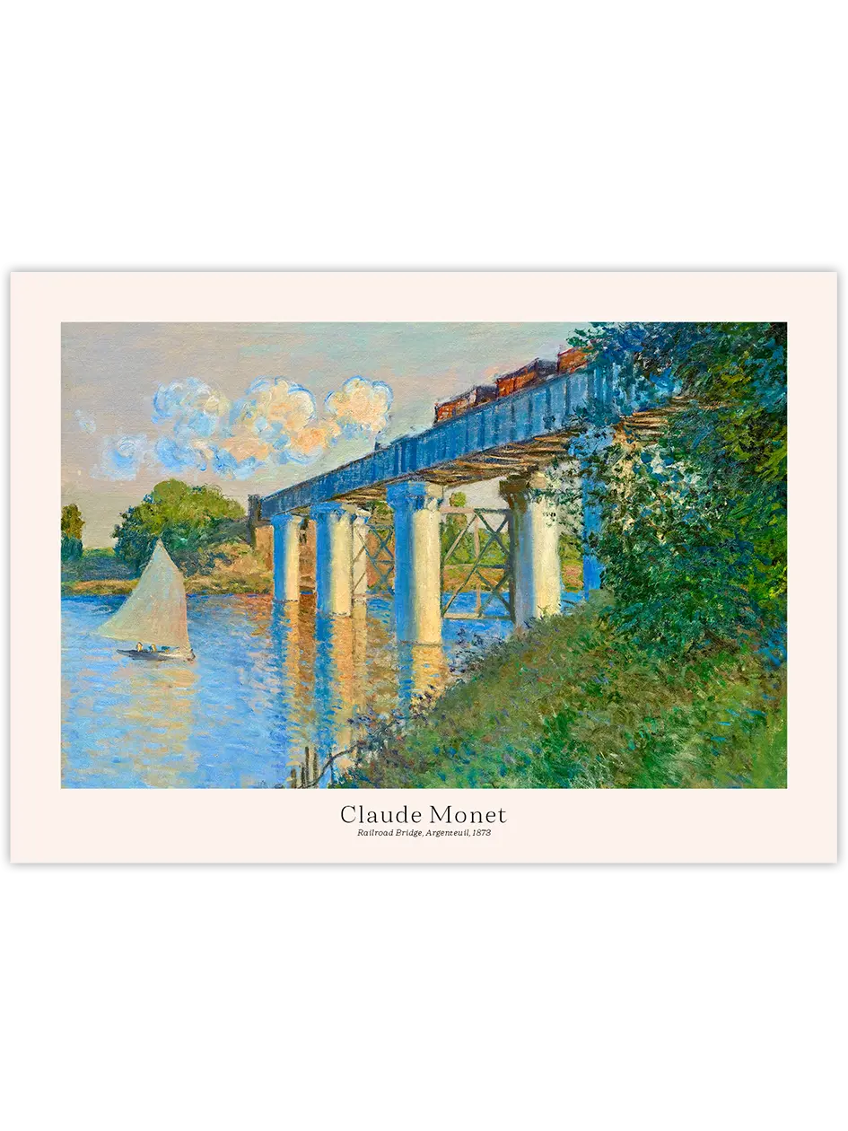 Monet Railroad Bridge, Argenteuil - Art Print Ünlü Ressamlar Poster