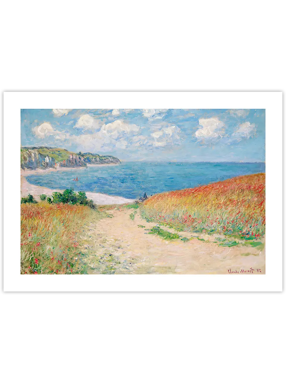 Monet Path in the Wheat Fields at Pourville - Art Print Ünlü Ressamlar Poster