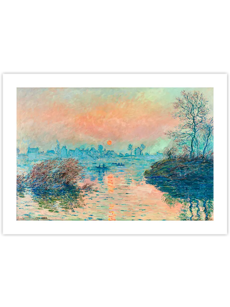 Monet Sunset on the Seine at Lavacourt, Winter Effect - Art Print Ünlü Ressamlar Poster