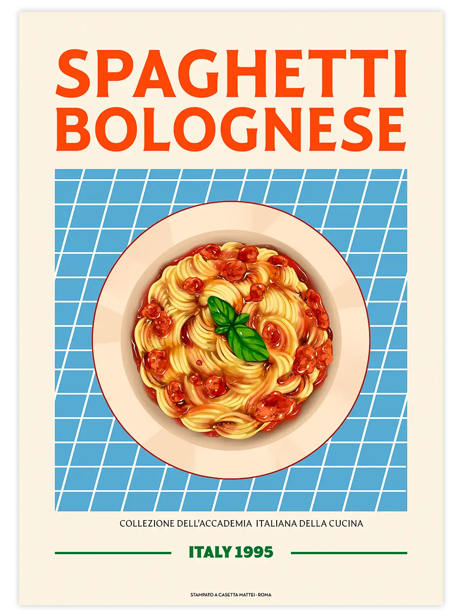 Spaghetti Bolognese - Art Print Mutfak Poster