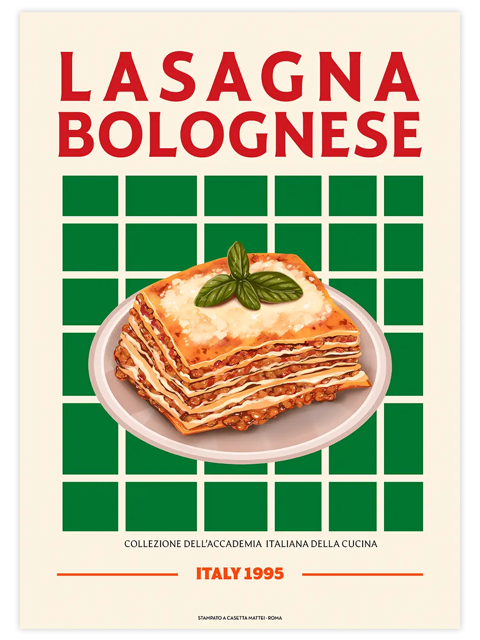 Lasagna Bolognese - Art Print Mutfak Poster