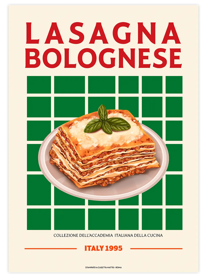 Lasagna Bolognese - Art Print Mutfak Poster