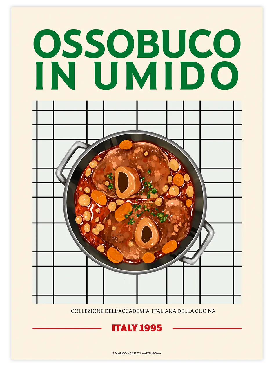 Ossobuco in Umido - Art Print Mutfak Poster