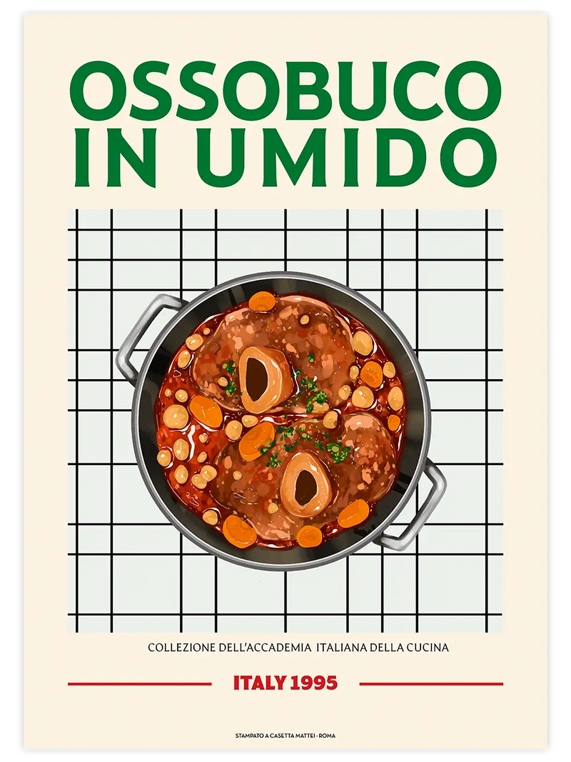 Ossobuco in Umido - Art Print Mutfak Poster