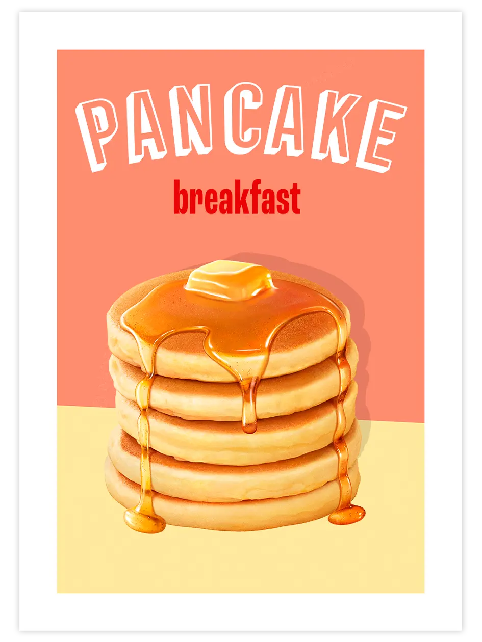 Pancakes & Honey - Art Print Mutfak Poster