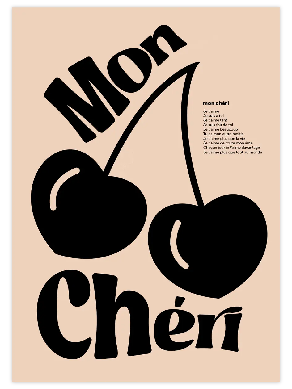 Mon Chéri N2 - Art Print Mutfak Poster