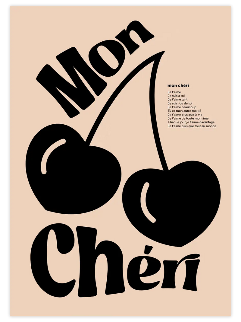 Mon Chéri N2 - Art Print Mutfak Poster