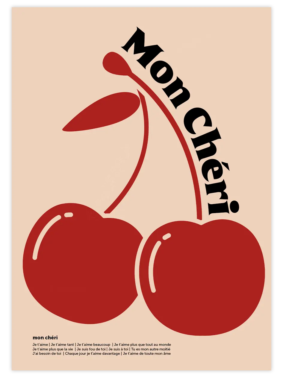 Mon Chéri N1 - Art Print Mutfak Poster