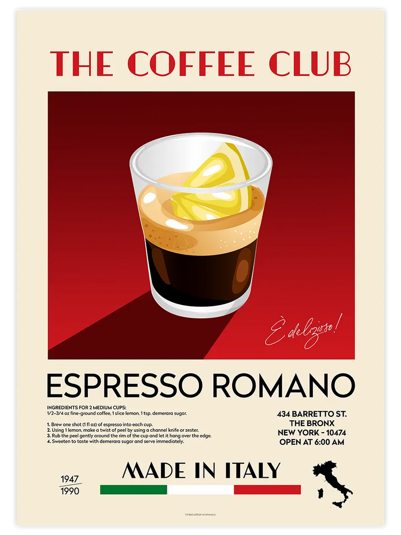 The Coffee Club Espresso - Art Print Mutfak Poster