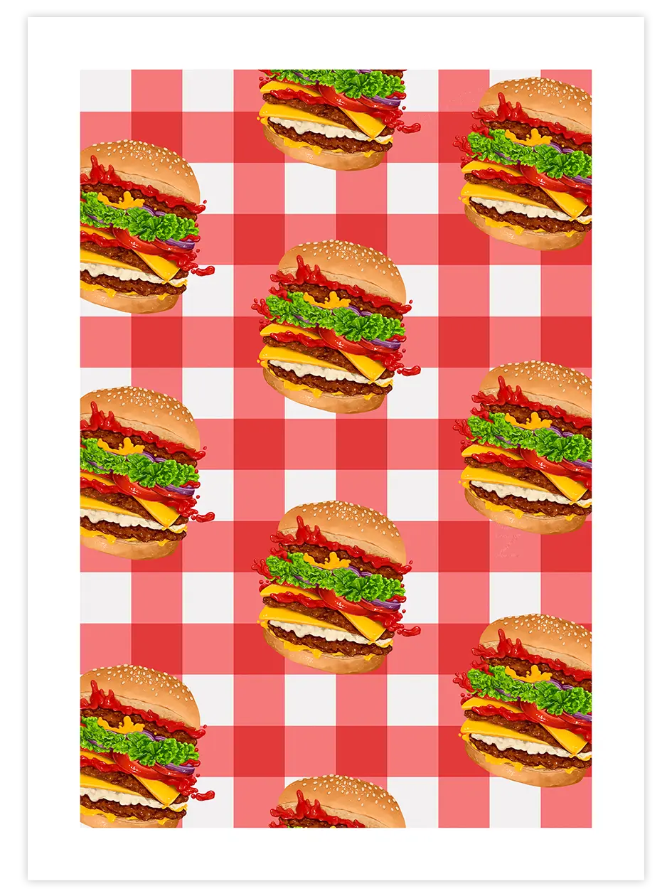 Hamburger - Art Print Mutfak Poster