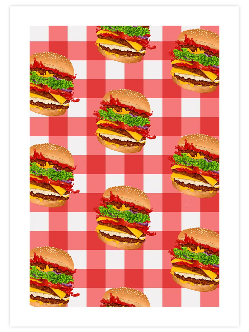Hamburger - Art Print Mutfak Poster