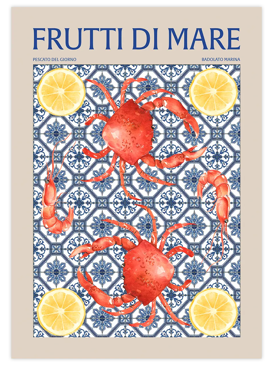 Frutti di Mare N2 - Art Print Mutfak Poster