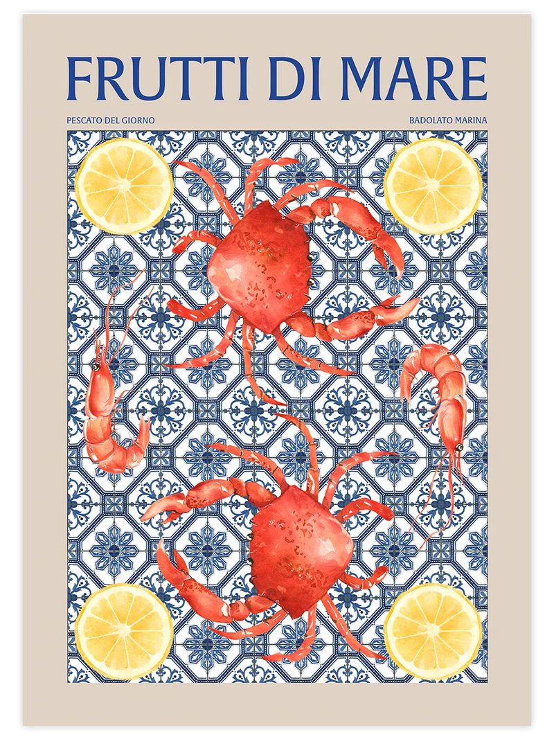 Frutti di Mare N2 - Art Print Mutfak Poster