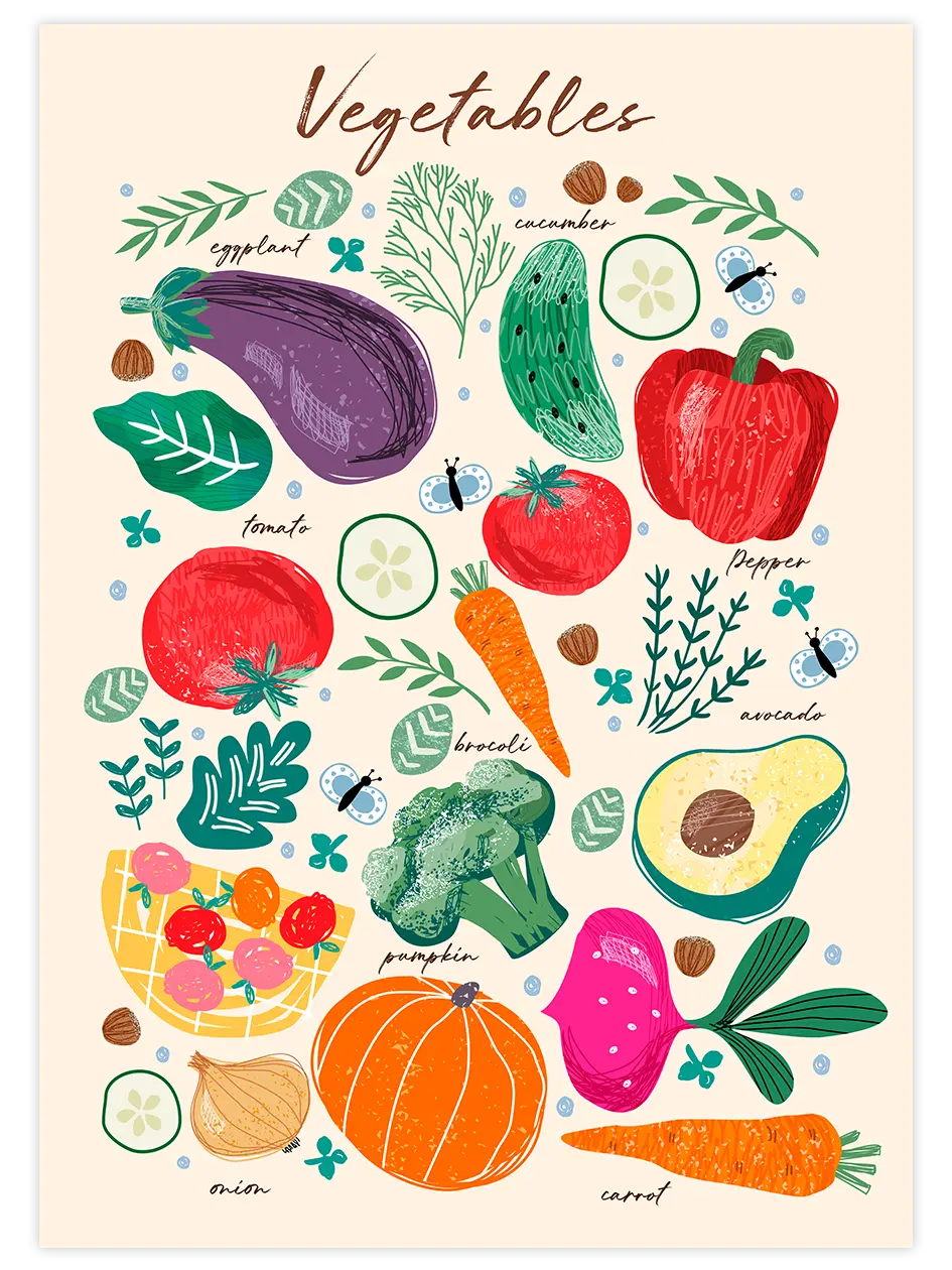 Sebze - Art Print Mutfak Poster