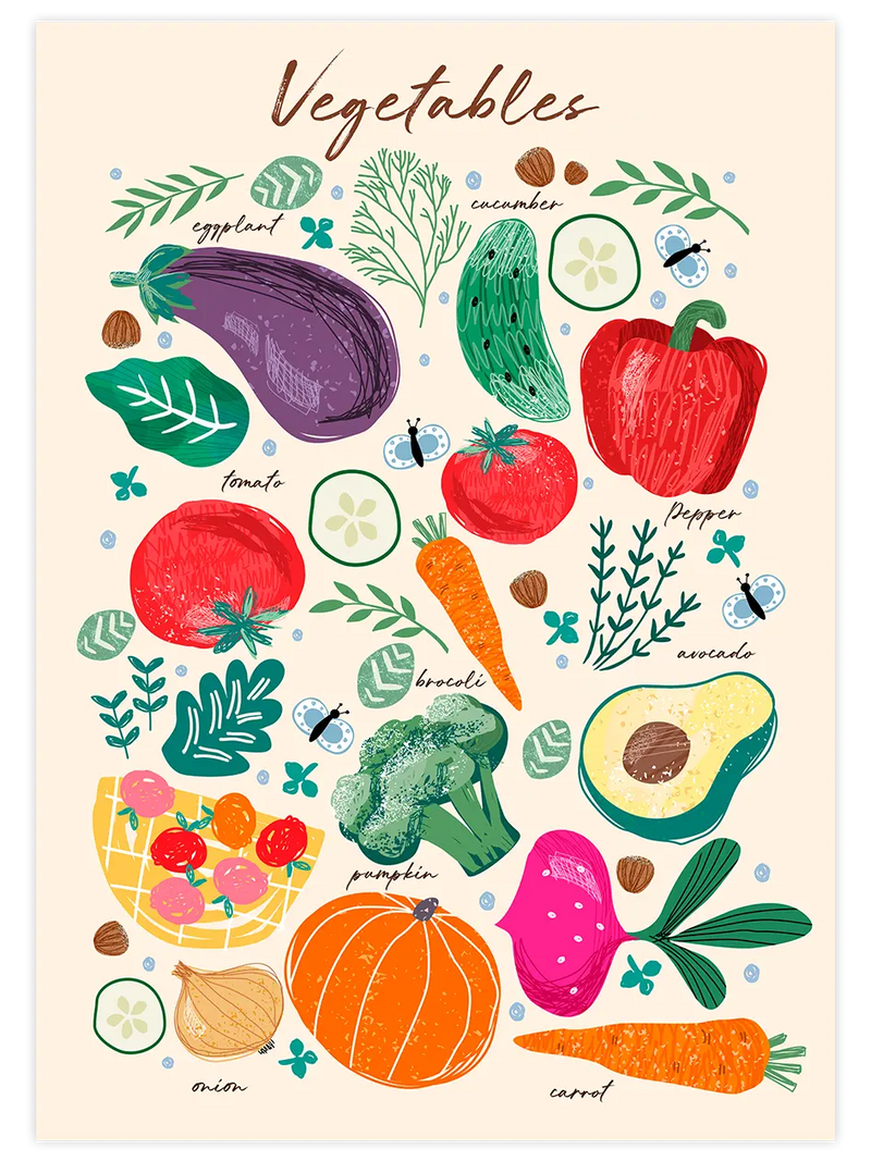 Sebze - Art Print Mutfak Poster