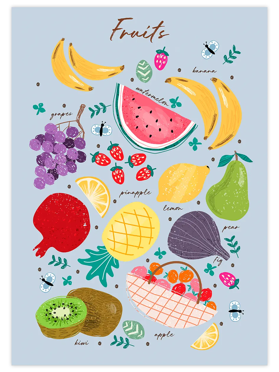 Meyve - Art Print Mutfak Poster
